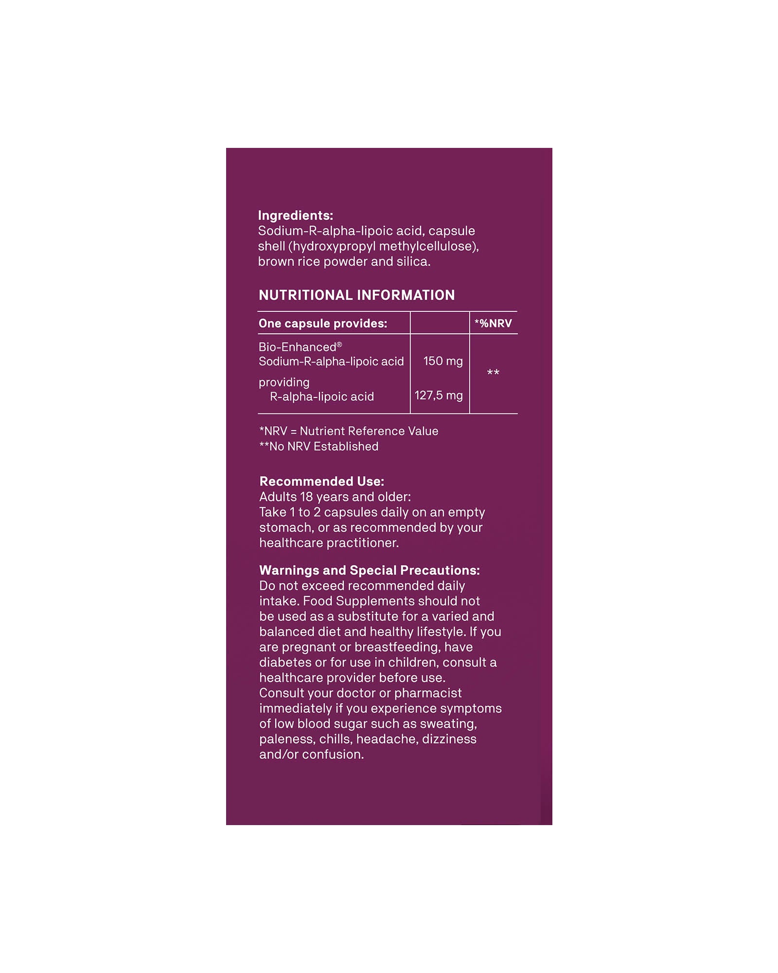 Alpha Lipoic Acid Bioactive